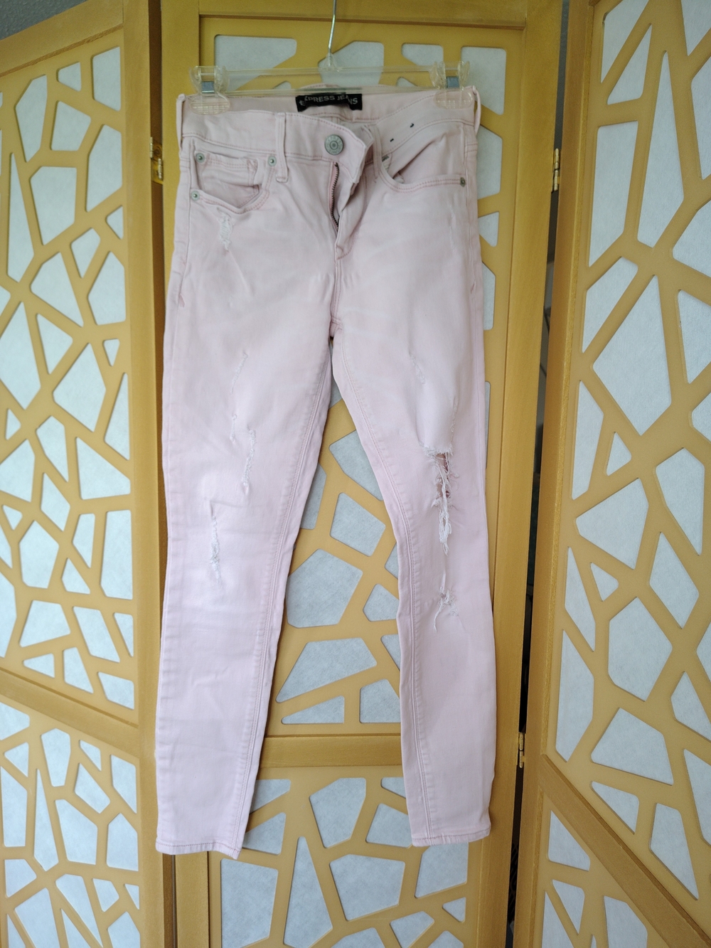 Express Women's Skinny Jeans in Light Pink